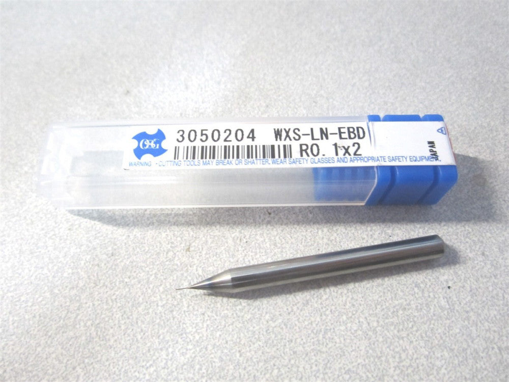 OSG (3050204) 0.20mm x 0.16mm x 45.00mm RH Solid Carbide 2 Flute Ball End Mill 