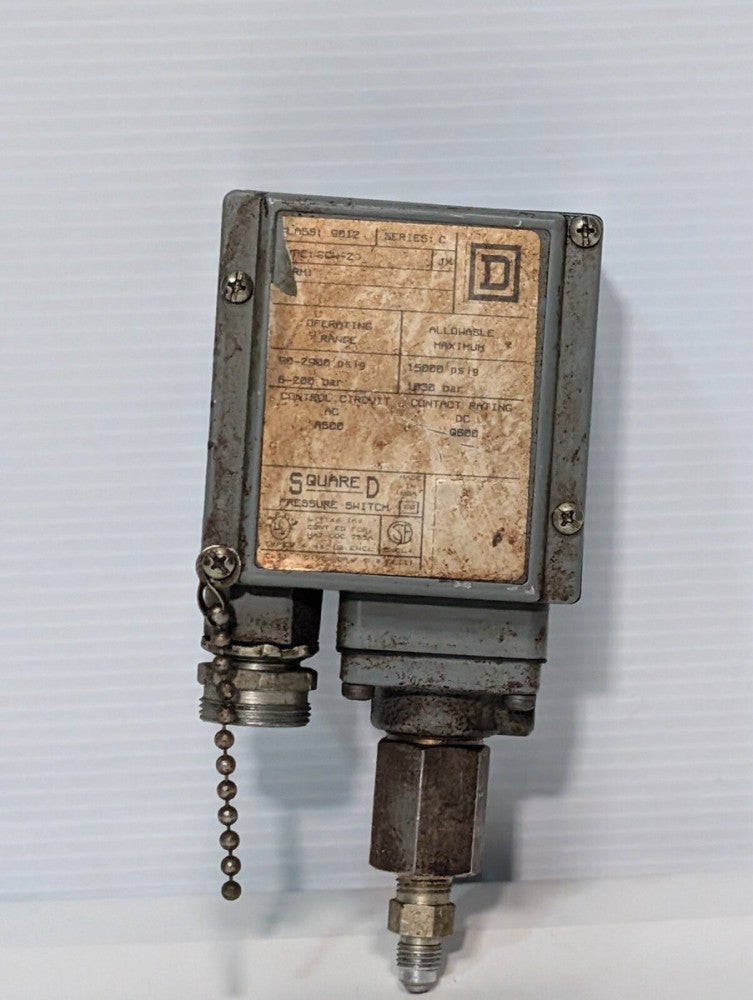 Square D 9012-GCW-2-C Differential Pressure Switch 90-2900psig 15000psig Max