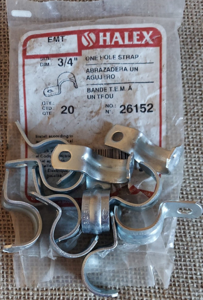Lot of 11 - EMT Halex 26152 3/4" ONE-HOLE STRAP