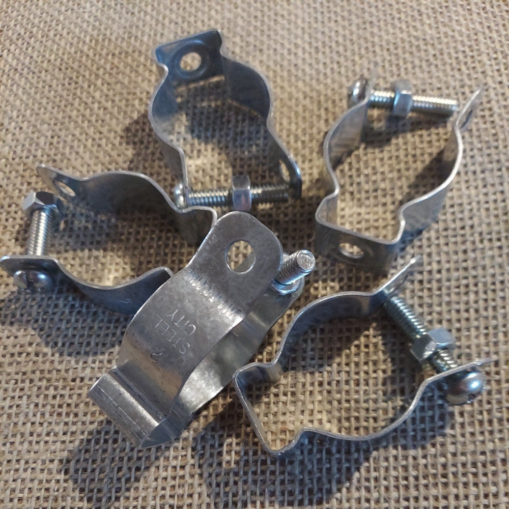 Lot of 5 - THOMAS & BETTS 6H2-B / 6H2B Galvanized Steel Hangers w/ Bolt & Nut