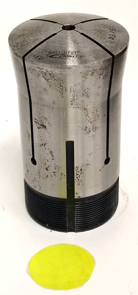 LYNDEX 15/64" ROUND COLLET 2" OD THREADING 4" OAL STEEL MATERIAL