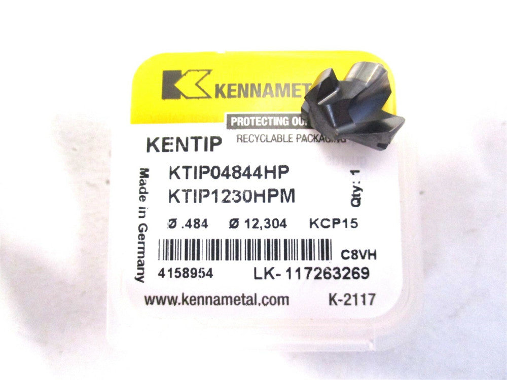 Kennametal (4158954) 31/64 KCP15 140° Seat Size N Carbide Replaceable Drill Tip