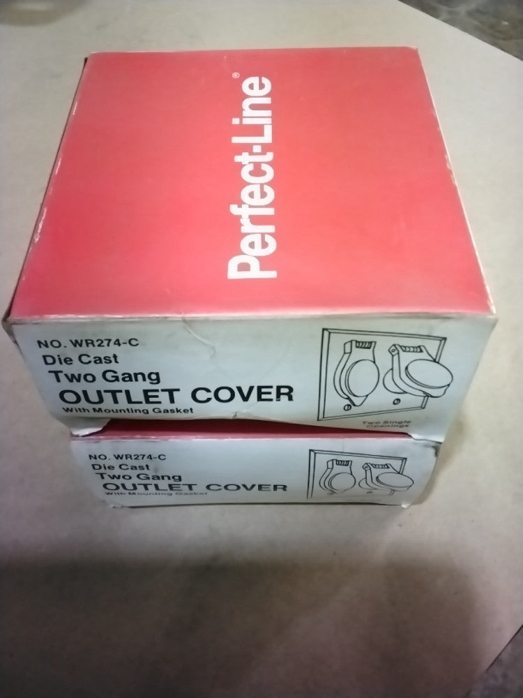 Perfect-Line Die Cast Two Gang Outlet Cover WR274-C, Lot Of 2
