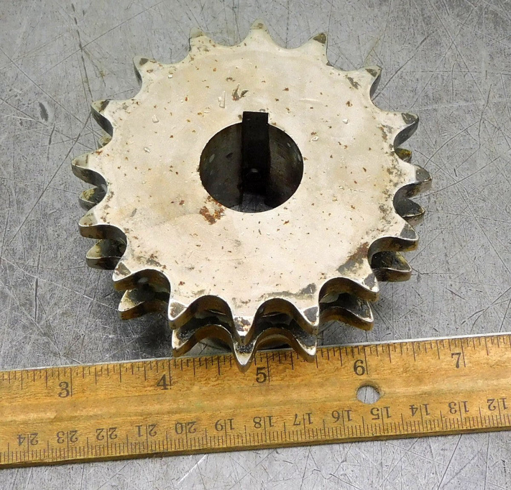 Martin D50B16H Double Roller Chain Sprocket #50 16 Teeth 1" Bore Keyed