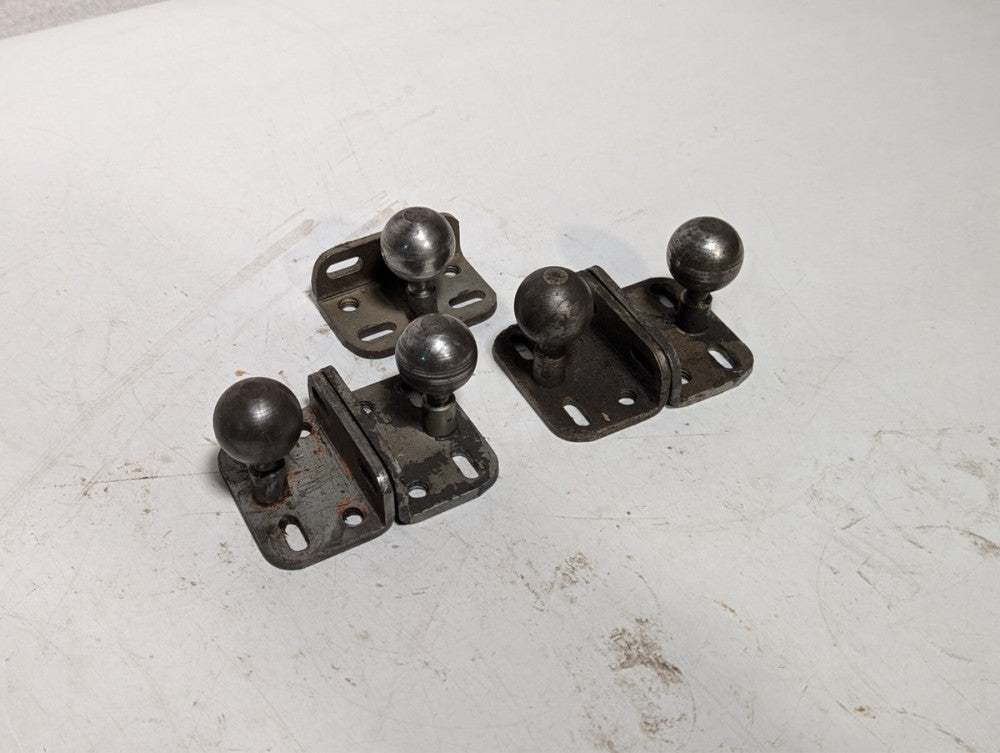 Lot of 5 small steel hitches with mounting bracket, 3 in x 2 in x 2.5 in