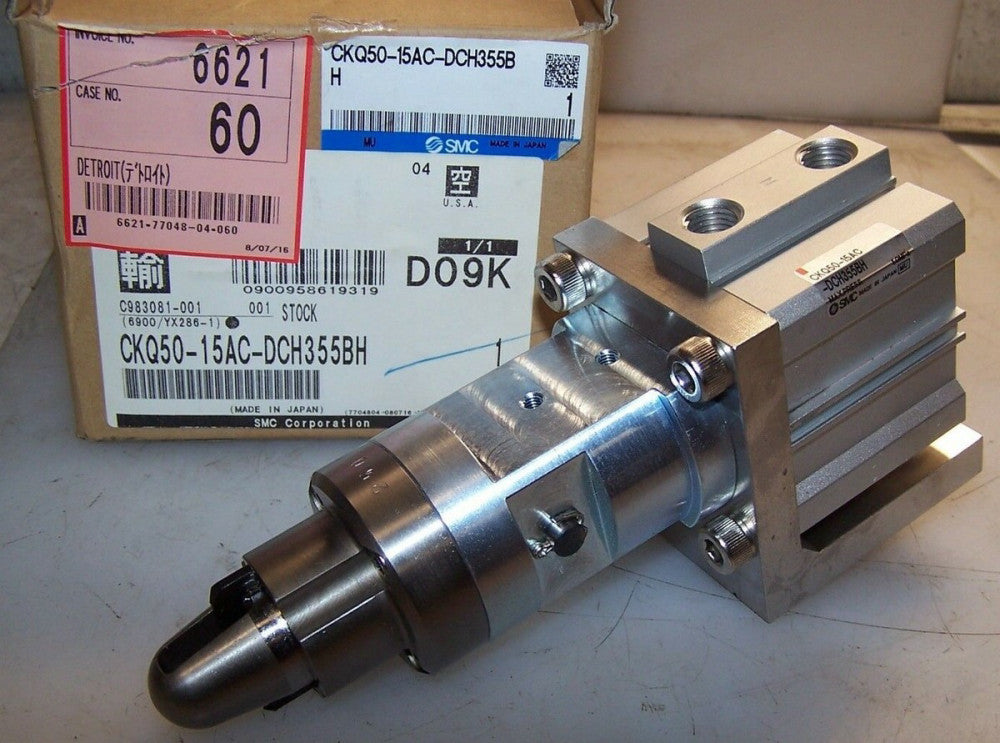 NEW SMC 1/4" PORT PNUEMATIC PIN CLAMP CYLINDER CKQ50-15AC-DCH355B 