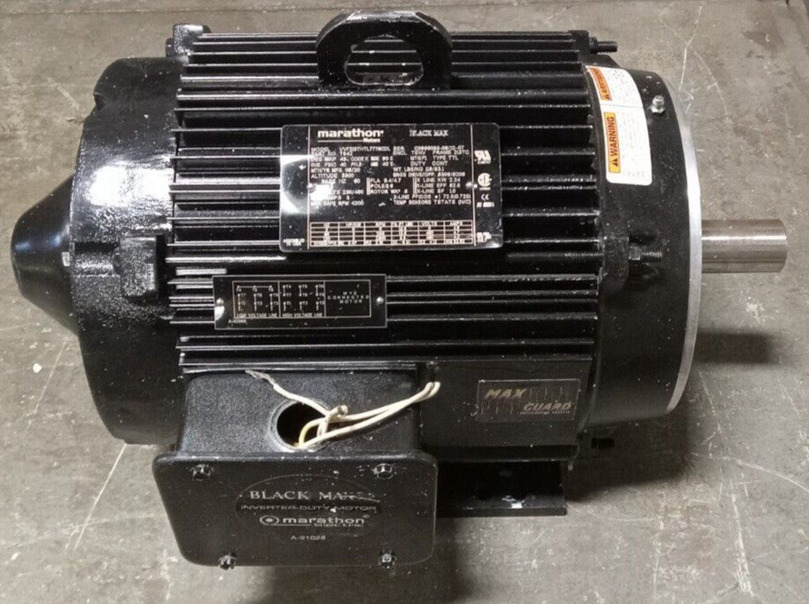 NEW MARATHON 3 HP BLACK MAX MOTOR 230/460 VAC 3Ø 1200 RPM 1000:1 213TC TENV Y542