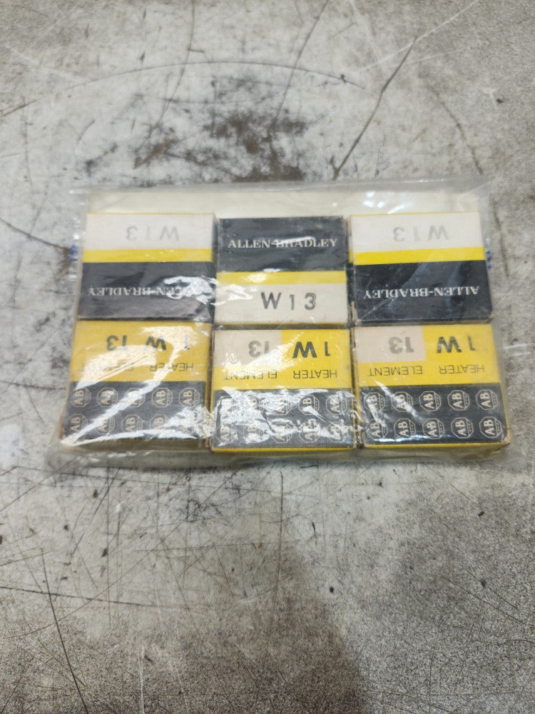 NEW IN BOX LOT OF 6 ALLEN BRADLEY OVERLOAD THERMAL HEATER RELAY ELEMENT W13
