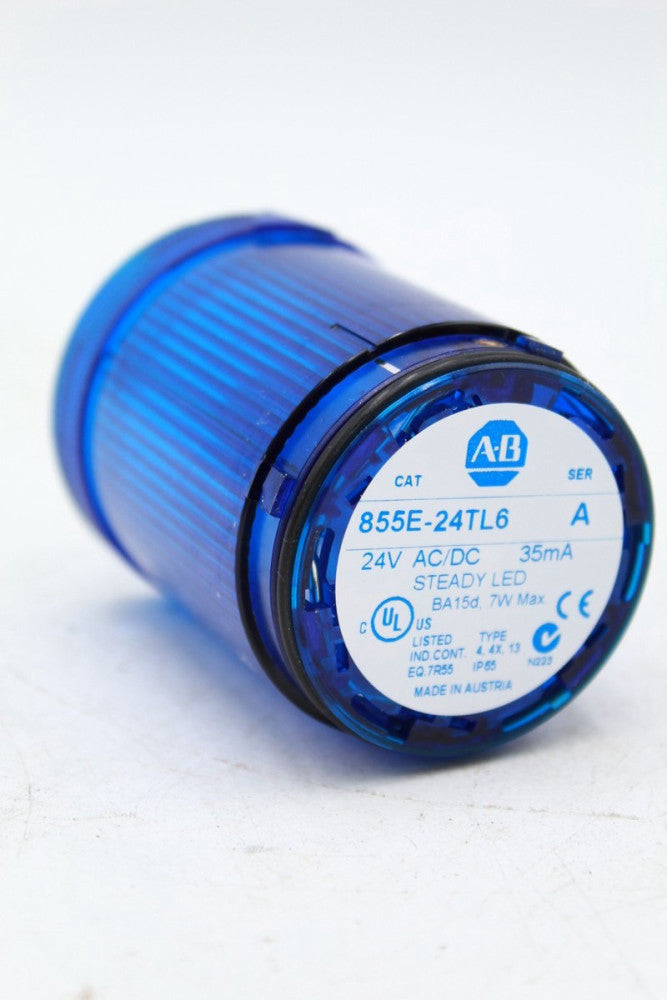Allen-Bradley 855E-24TL6 24V AC/DC Blue LED Stack Light