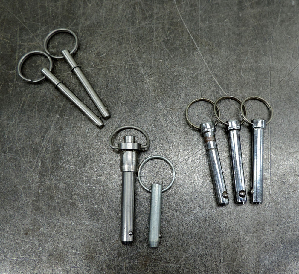 Lot of (7) Assorted Size Avibank Used Ball Lock QuickRelease Marine F Style Pins