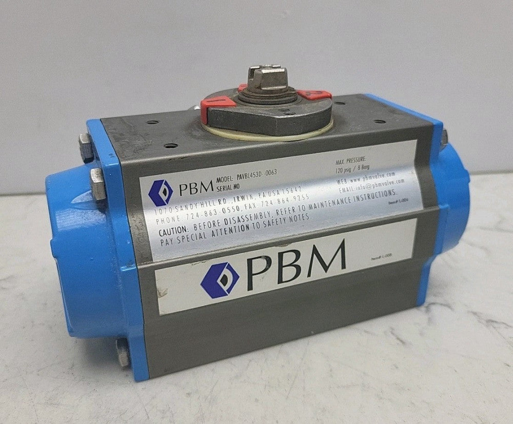 Pbm PAVBL453D-0063 Pneumatic Actuator Valve Max Pressure 120 Psig