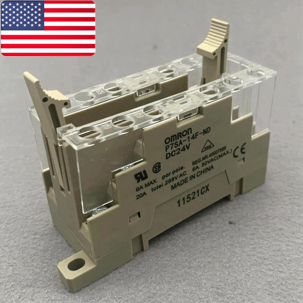 NEW Omron P7SA-14F-ND DC24 Relay Sockets 6P DIN Mount - US Stock