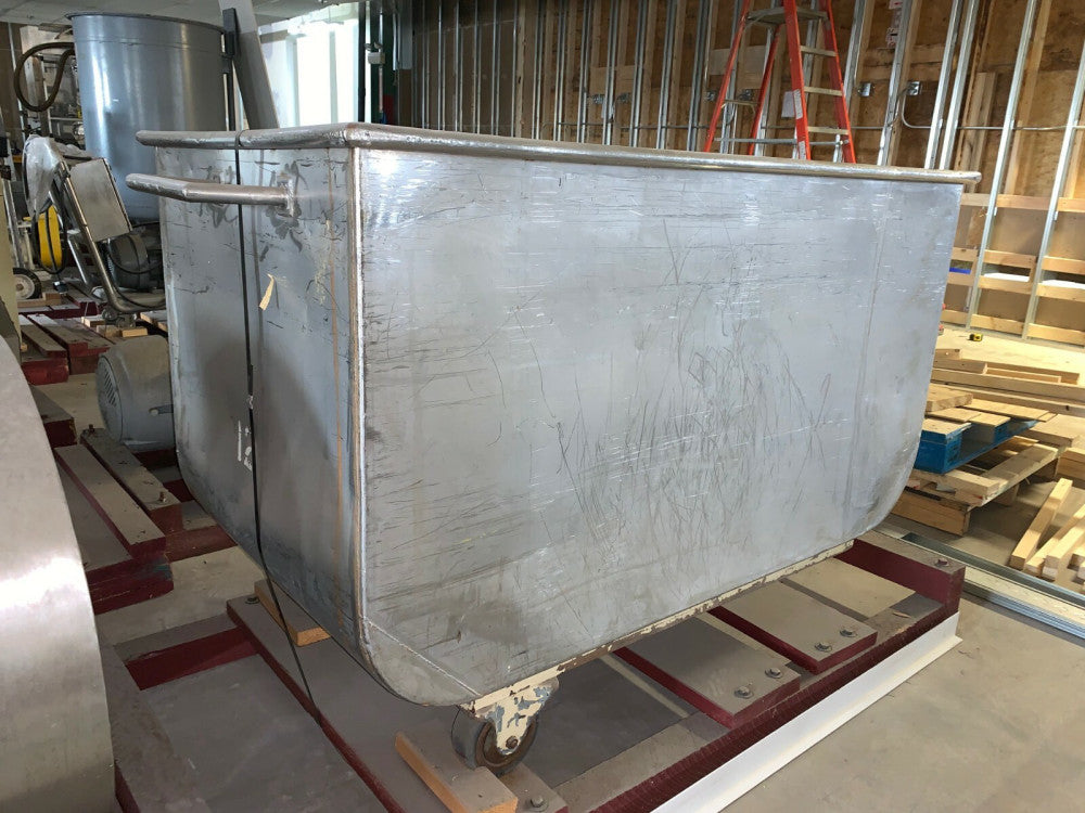 32 cu. ft. Stainless Steel Open Top Portable Bulk Tote Bin 52" x 30" x 32"deep