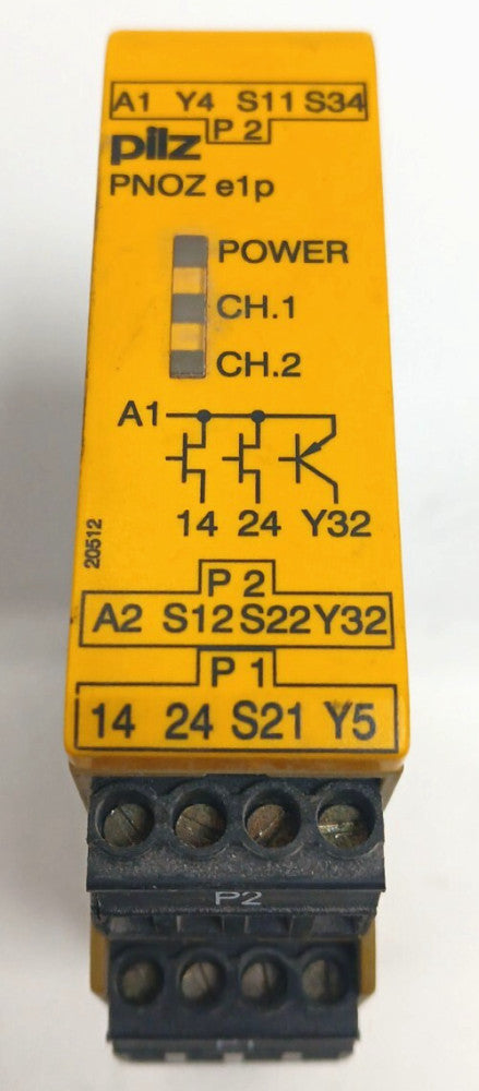 PILZ SAFETY RELAY PNOZ  E1P 24VDC 2N/O ID 774130 24 VDC 2N/O 2.0 AMP