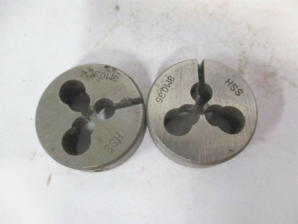 A-1 (110-03035) 3M-0.35 x 1" High Speed Steel Round Adjustable Die - Lot of 2