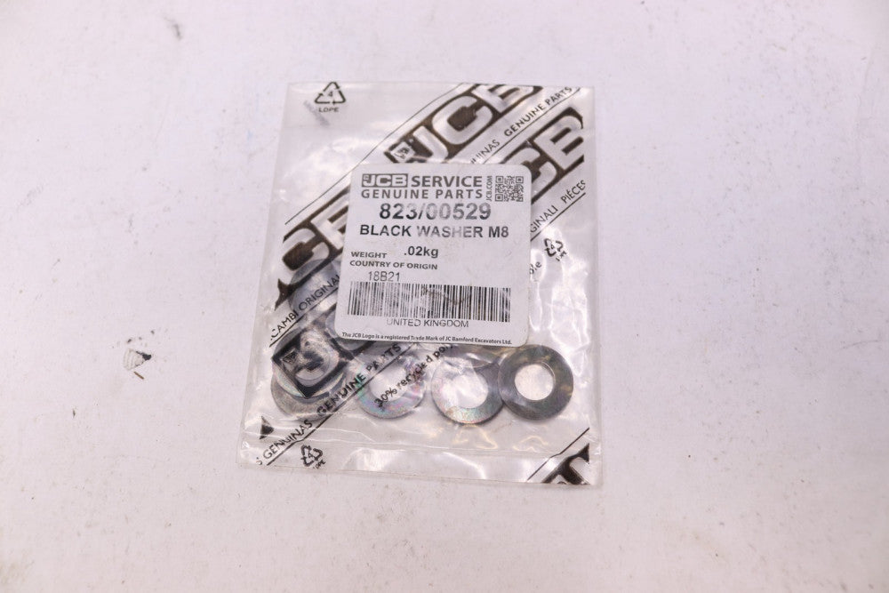 (10-Pk) JCB Washer Black M8 823/00529