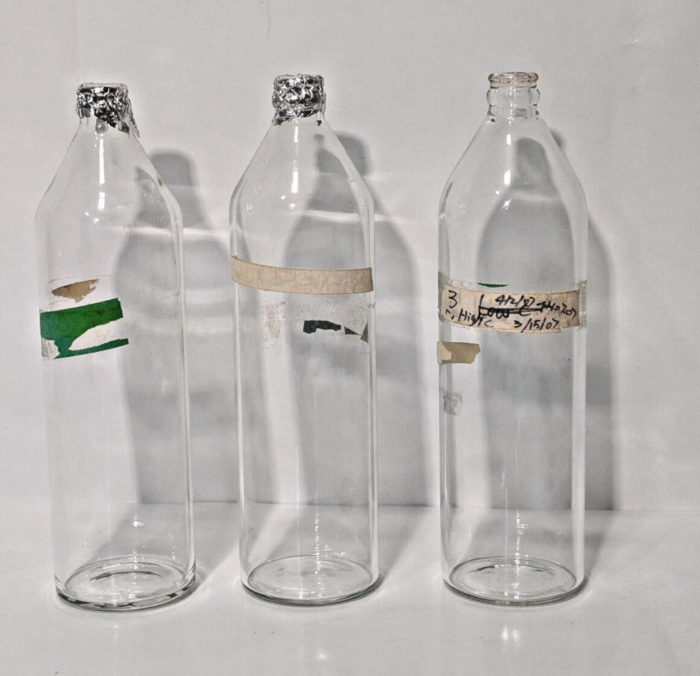 Lot of 3: Laboratory Clear Glass Bottles, Approx 11" Tall