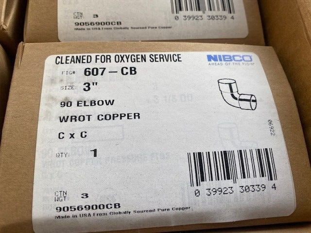 9056900CB NIBCO 607-CB-3IN NOM 90D ELBOW (NEW)