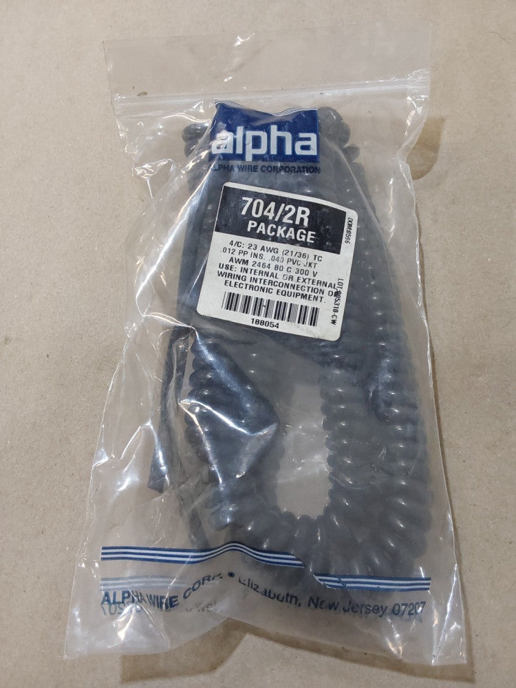 Alpha Wire 704/2R 4-Conductor 23AWG Retractile Cord