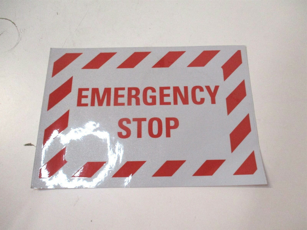 Lyle (U7-1154-RD_10X7) 7" x 10" Emergency Stop Vertical Rectangle Safety Decal