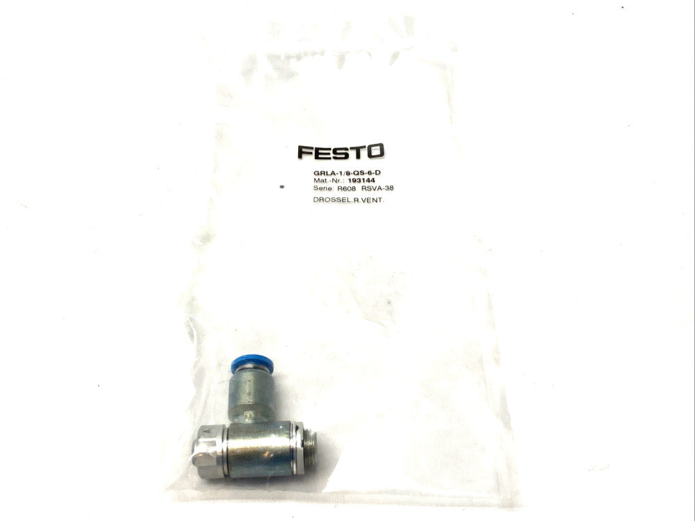 Festo GRLA-1/8-QS-6-D One-Way Flow Control Valve 193144