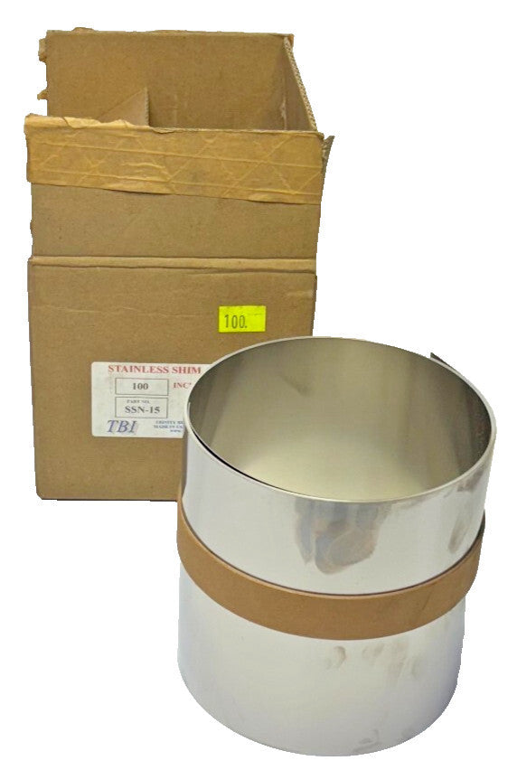 TBI STAINLESS SHIM 6" WIDE 100"X6" COIL PART NO. SSN-15 THICKNESS .015"