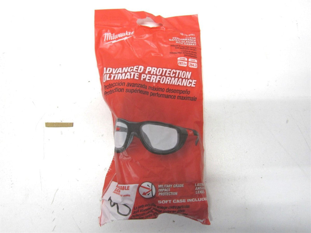 Milwaukee (48-73-2041) Anti-Fog Clear Performance Safety Glasses with Gasket 