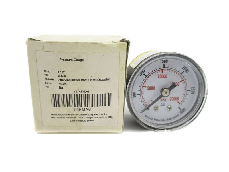 GAUGE 4FMA6 3000PSI 1-1/2" NSMP
