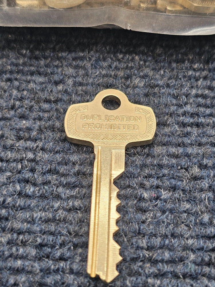 (50 PIECES)  194810-4501663897 Precut Duplication of Key Prohibited - Brass
