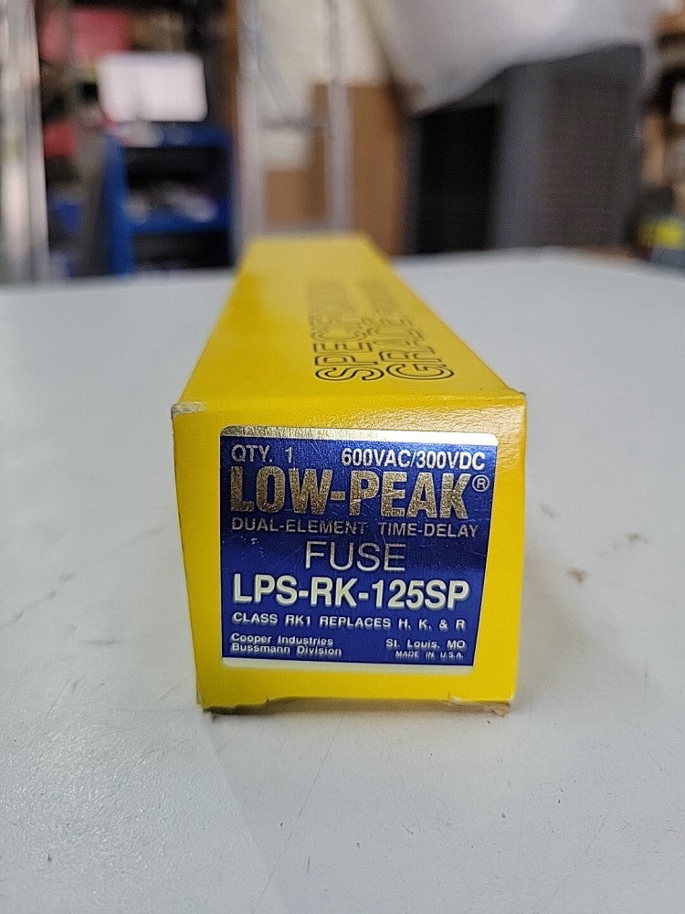 1) New Old Stock! Bussmann LPS-RK-125SP Low Peak 125 Amp Fuse Class RK1 600 Volt