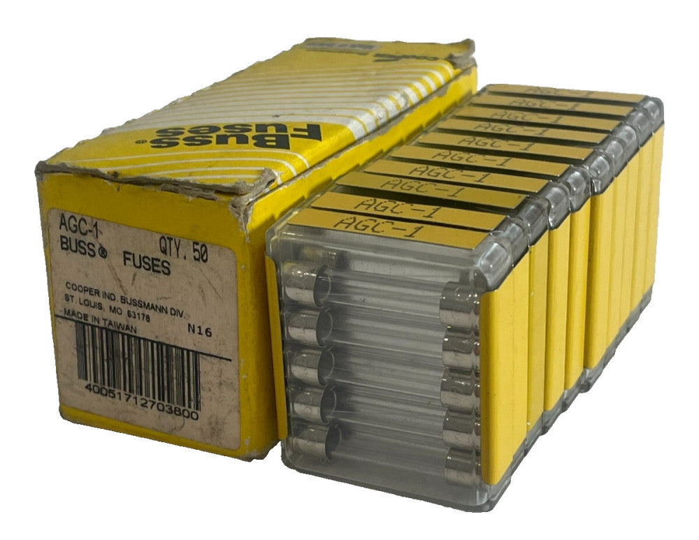 NEW COOPER BUSSMANN AGC-1 FUSES AGC1 QTY/50