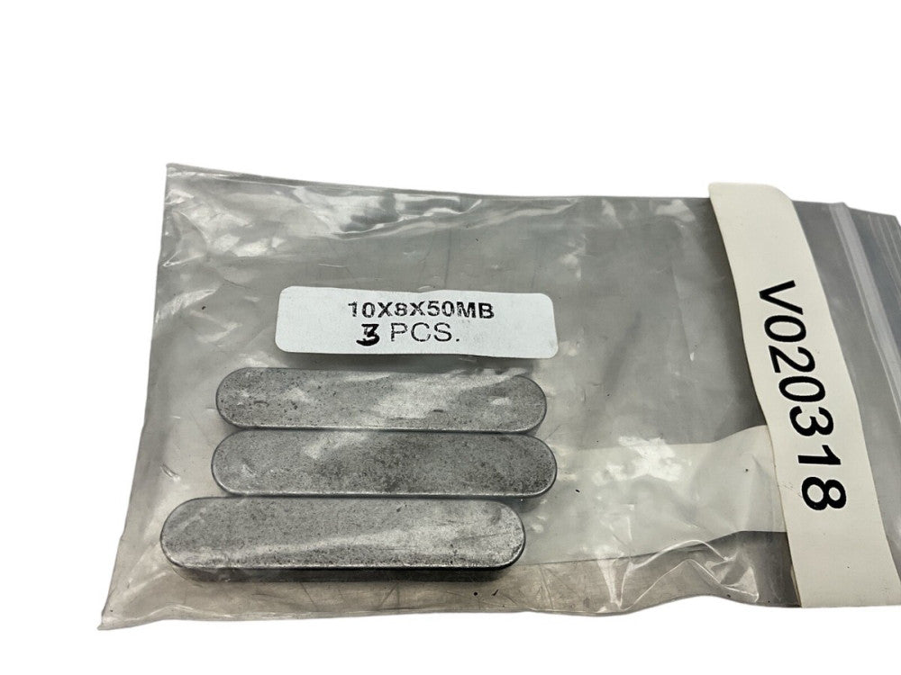 Lot of 3 DIN 6885A Machine Key Round Ends 10x8x50mb