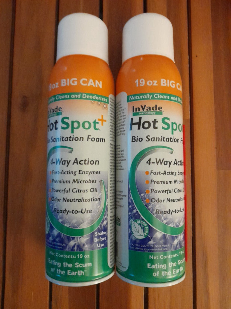 Lot Of 2 Invade Hot Spot Plus Foam 19oz- Odor & Scum Remover