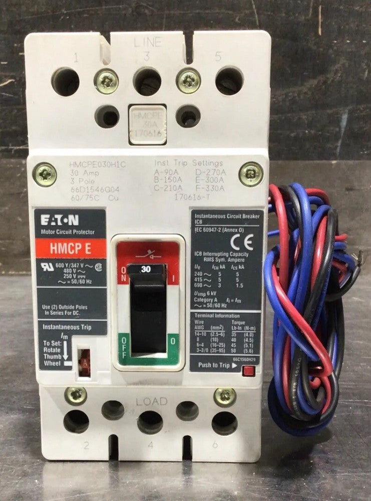 Eaton HMCPE030H1C Motor Circuit Protector/ Breaker, 600 Volt, 3 Pole, 30 Amp NOS