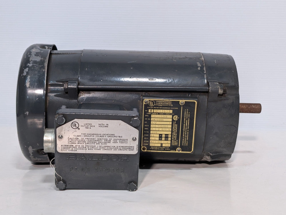 Baldor VM7006A Motor Explosion Proof 0.5 HP, 1725 RPM, 3 PH, 56C, 35E372Z18