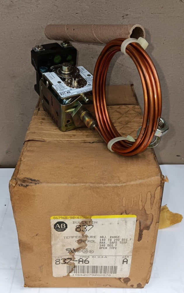 NEW ALLEN BRADLEY 837-A6 SER A TEMPERATURE CONTROL ADJUSTABLE RANGE 140º-290º F