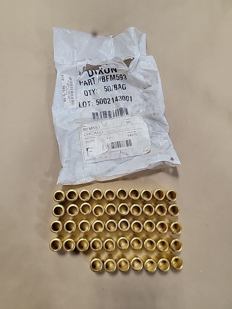 Dixon BFM593 .593 X 1 Brass Ferrule 7 326 Box Of 47