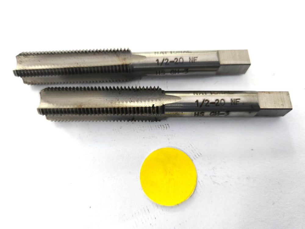 NATIONAL CUTTING TAP WITH TAPERED CHAMFER  #1/2-20 NF HS GH-3  LOT OF 2