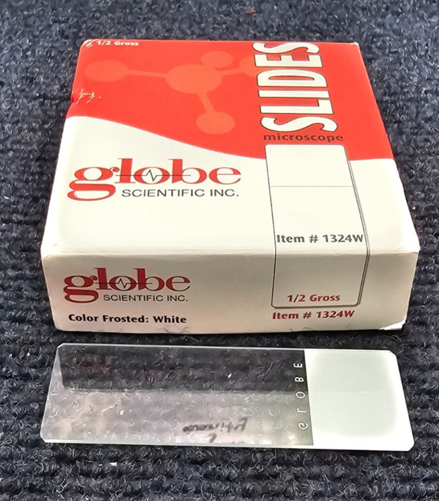 (144 PCS) Globe Scientific Inc 1324W Microscope Slides 90 Deg Corners 25x75x1mm