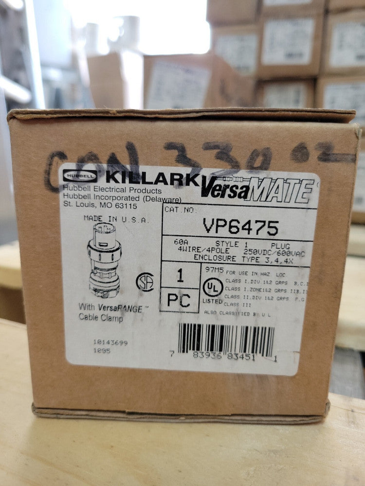 1- HUBBELL KILLAK VP6475 VP6475 NEW IN BOX VERSAMATE 600VAC 250DC 4WIRE 60 A
