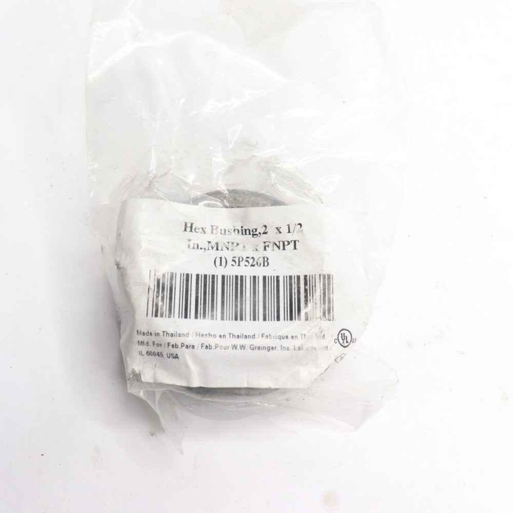 Hex Bushing Malleable Iron 2" x 1/2" Mnpt x Fnpt 5P526