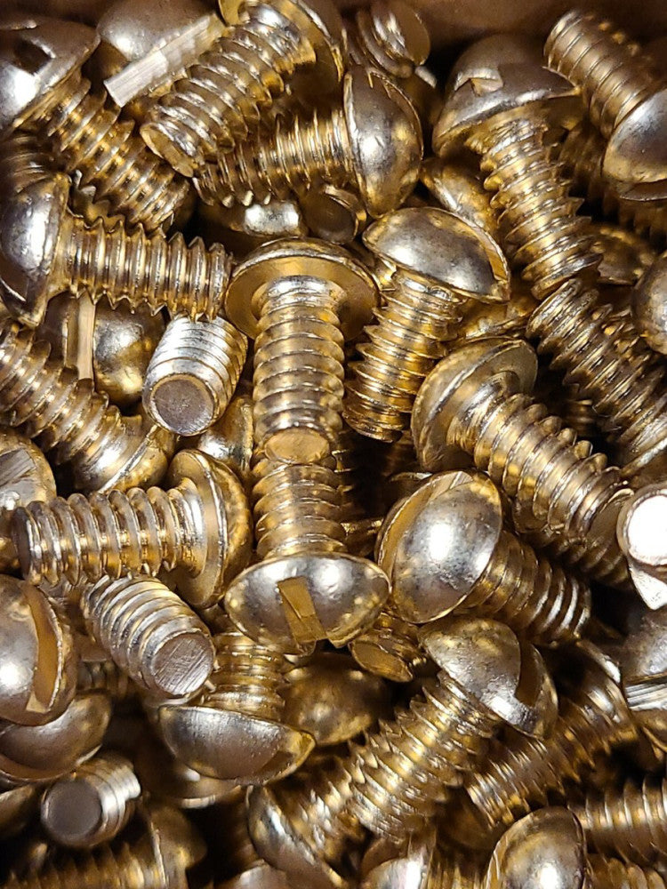 Lot Of 100 10-24 Thread Round Head Brass Machine Screws 3/8" Long