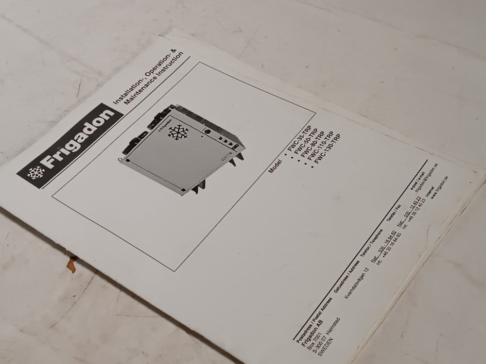 Fridadon FWC35TRP, FWC50TRP, FWC80TRP, FWC110TRP & FWC130TRP Instruction Manual