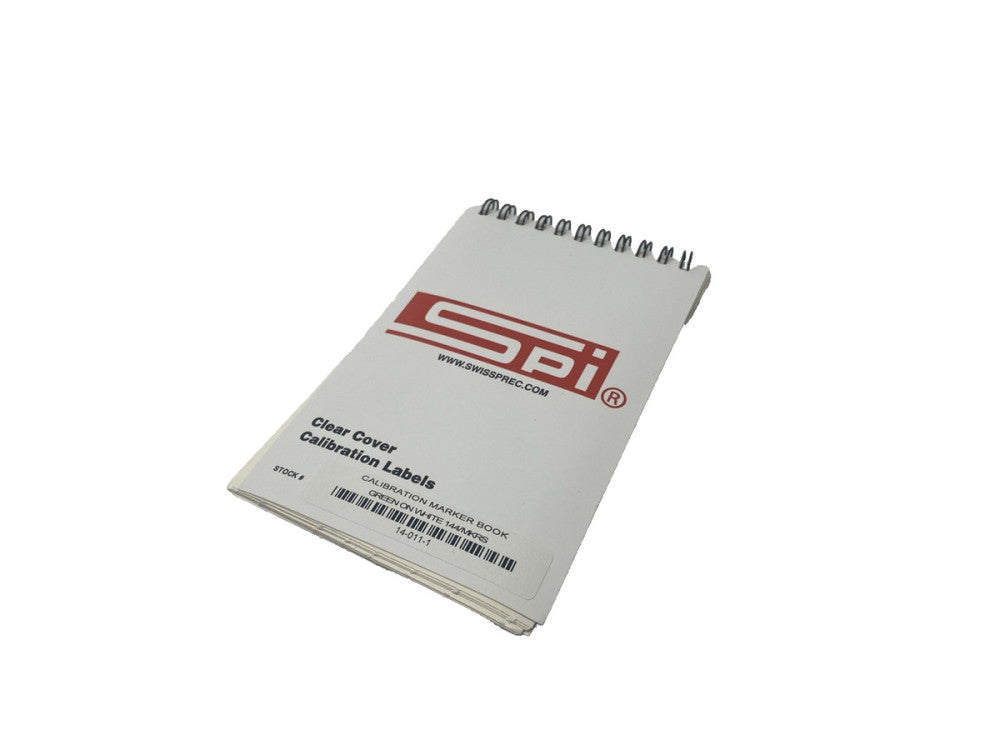 SPI 14-011-1 Clear Cover Calibration Labels Green/White 1-3/4"x5/8" BOOK OF 144