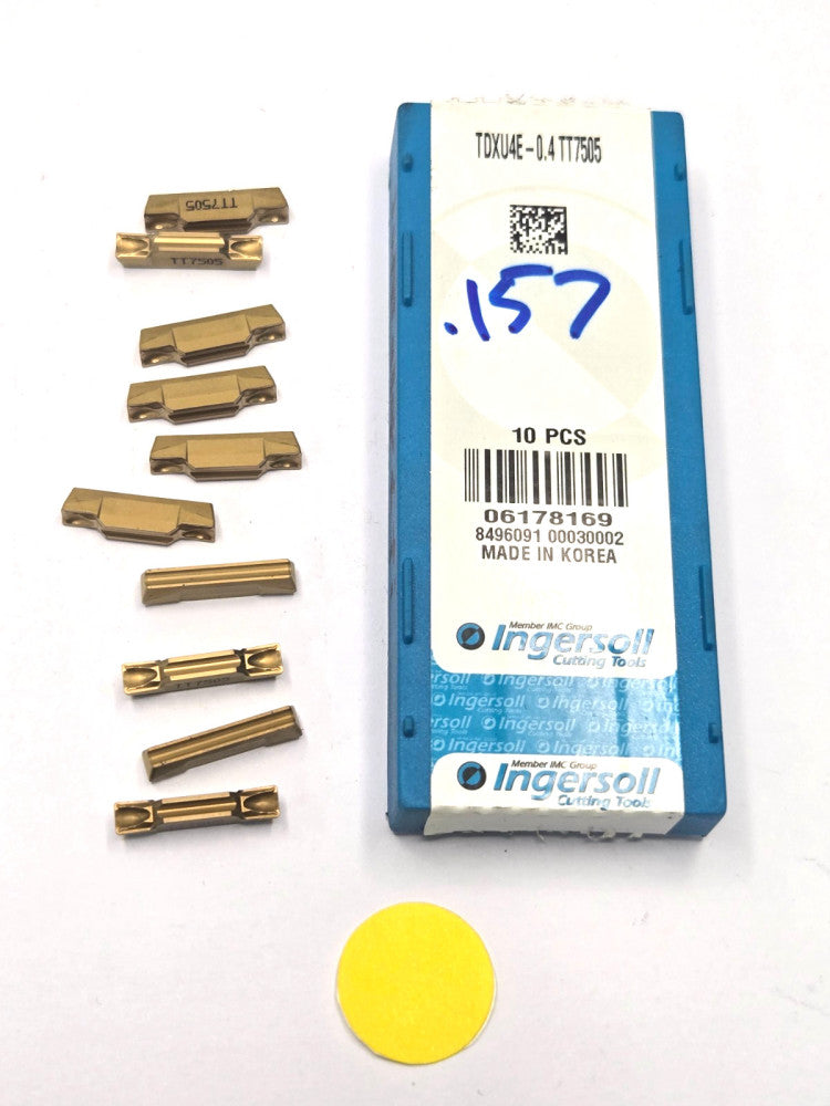 INGERSOLL*TDXU4E-0.4 TT7505 *CARBIDE GROOVING INSERT******LOT OF 10