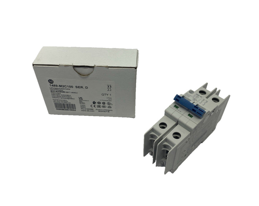 Allen Bradley 1489-M2C100 Ser. D Miniature Circuit Breaker 2P 10A Trip C