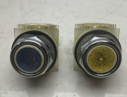 2 Pack Square D 9001 KA-2 1 Yellow 1 Blue Start Push button Contact Block *USED