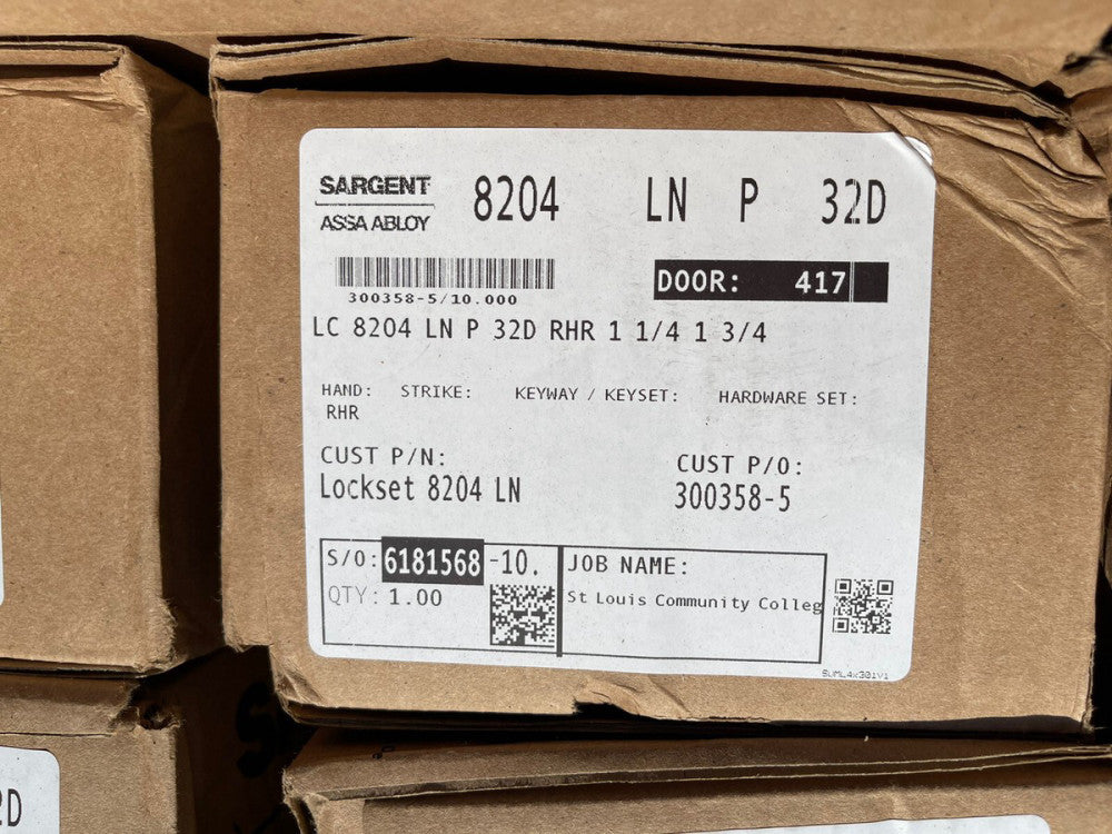 GENUINE Sargent LC 8204 LNP 32D RHR 1 1/4 1 3/4 Manufacturing Mortise Lock