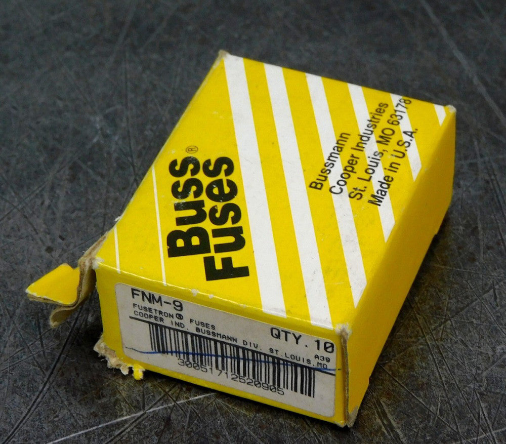 Cooper Bussmann - Fusetron FNM-9 Dual Element Time Delay Fuse Lot of Nine (9)
