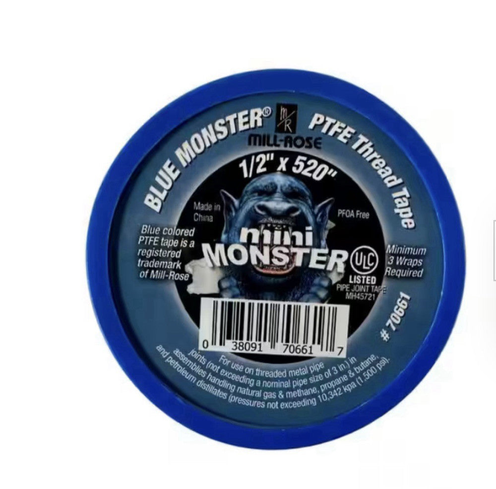 Blue Monster Tape 70661 PTFE Teflon Thread Tape 1/2" x 520"